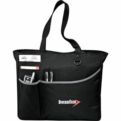 Zip-Top Convention Polyester Canvas Tote Bag