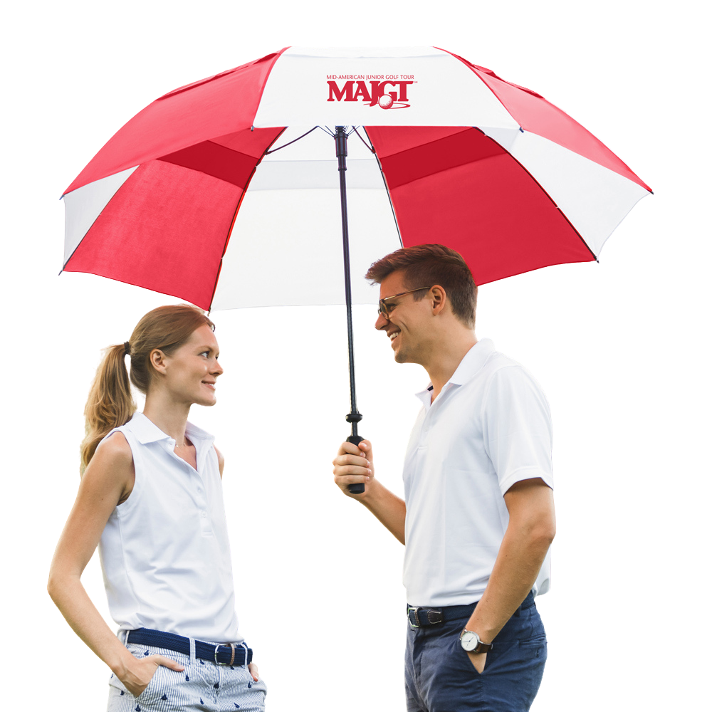 custom golf umbrella red white